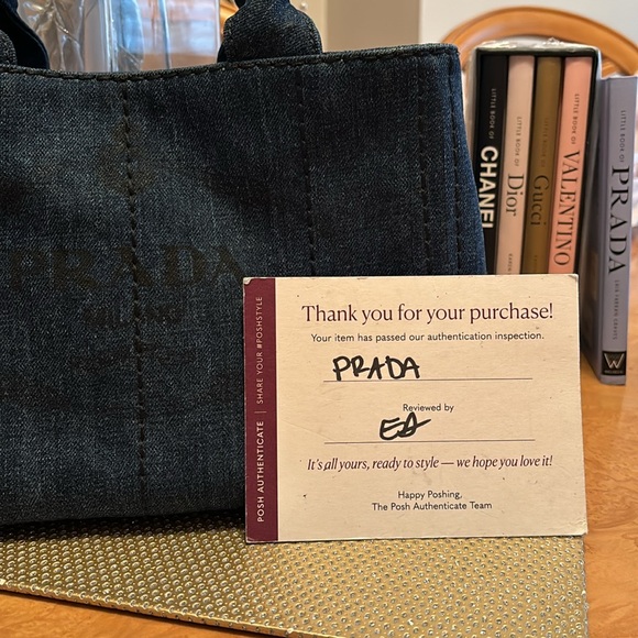 PRADA Canapa Denim Tote $675 - Picture 6 of 16